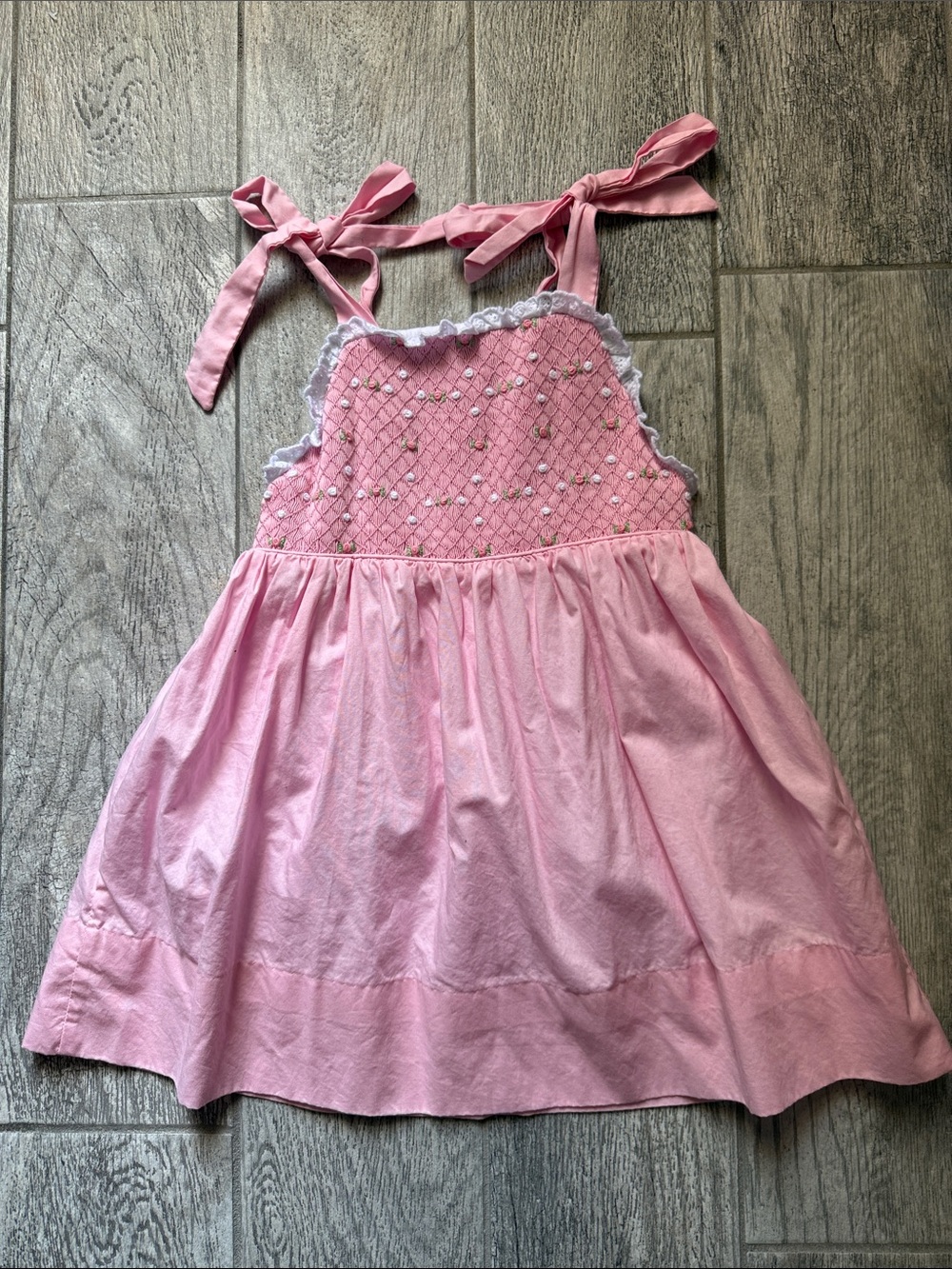 EUC- Eliza James kids Girls' Pink Embellished Tie-Shoulder Dress